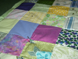 Quilt Squares Pinned